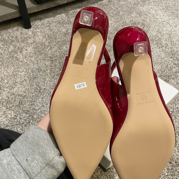 Red Slingback Heels - Picture 3 of 4